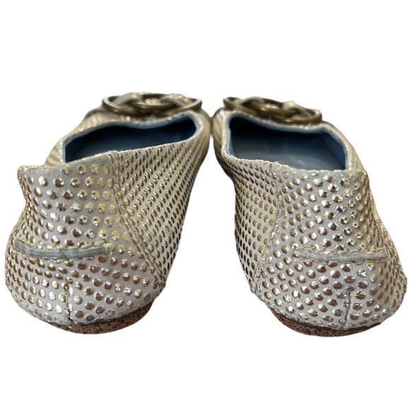 Jeffrey Campbell “Bring” Ivory & Metallic Gold Dot Chain Detail Ballet Flats - 8 - Picture 10 of 14